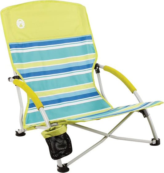 Coleman Utopia Breeze Lightweight Beach Chair with Cup Holder, Comfortable Portable Outdoor Chair with Carry Bag, Supports...
