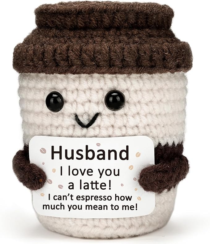 Jettryran Birthday Gifts for Husband from Wife to My Husband Birthday Gift Handmade Croche Coffee for Men Wedding for Him ...