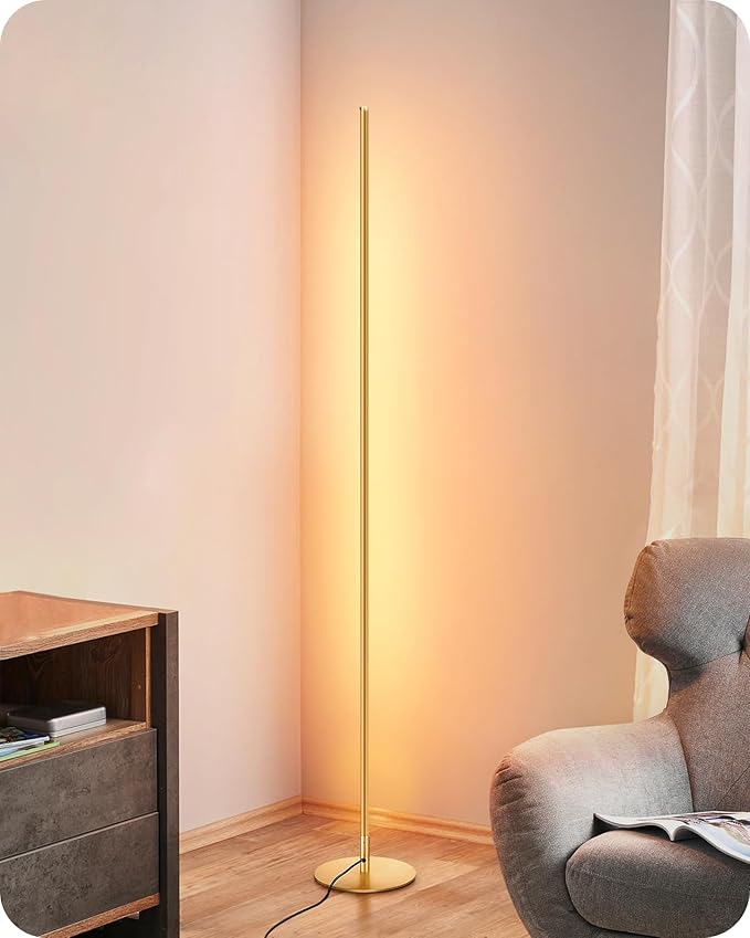 EDISHINE Floor Lamp, Remote Control & Foot Switch Floor Lamps for Living Room, 10%-100% Dimmable Standing Lamp with 7 Colo...