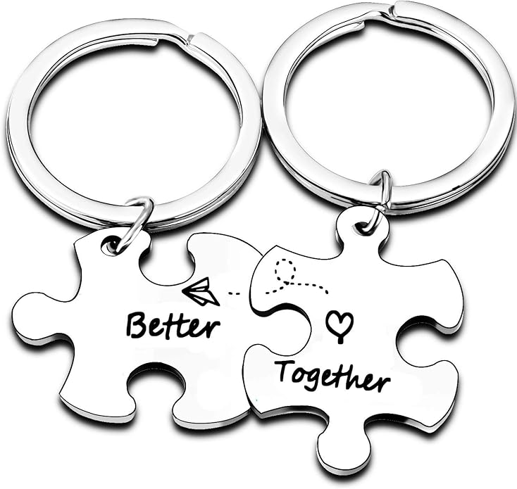 Nimteve Gifts for Couples Boyfriend Girlfriend Couples Keychains for Husband Wife Valentine's Day Gift