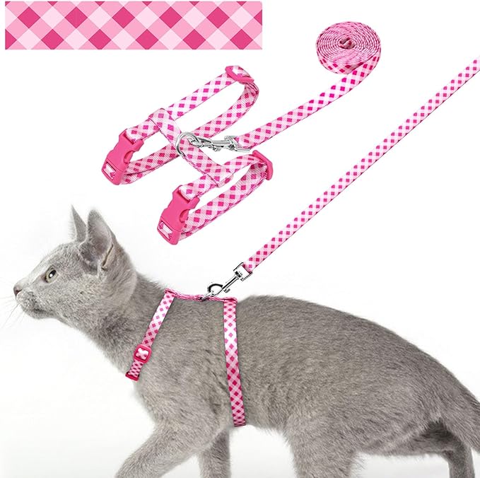 azuza Cat Harness and Leash Set for Safe Walking and Travel, Escape Proof Cat Harness, Lightweight Soft and Comfortable, A...
