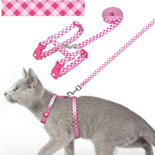 azuza Cat Harness and Leash Set for Safe Walking and Travel, Escape Proof Cat Harness, Lightweight Soft and Comfortable, A...