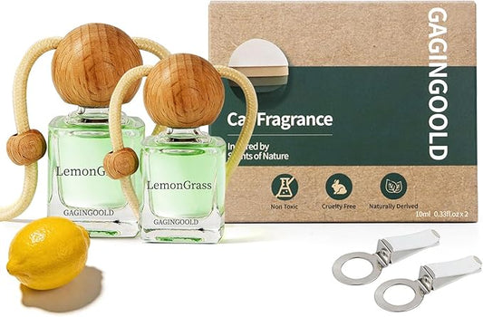 GAGINGOOLD Car Air Freshener Hanging 2 Pack, Lemon Grass Scent Essential Oil Diffuser Long Lasting Up to 150 Days, Cute Ca...