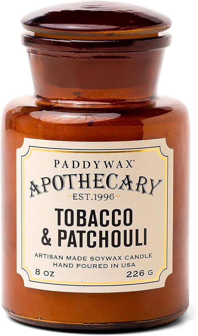 Paddywax Artisan Apothecary Scented Candle with Lid in Reusable Glass Jar, Clean-Burn Soy Candle with Approx. 54 Hour Burn...