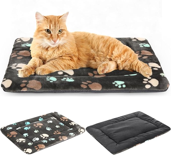 Namalu 2 Pcs Dog Crate Pads Washable Cat Bed Mat for Small Dog Reversible Kennel Pad for Crate, Soft Warm and Cool Pet Sle...
