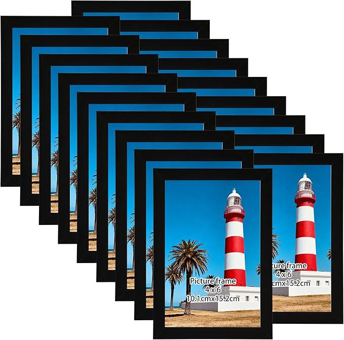 Giftgarden 4x6 Picture Frame Set of 18, Lightweight 4 by 6 Frames Bulk for Gallery Wall Photo Hanging and Tabletop Displa...
