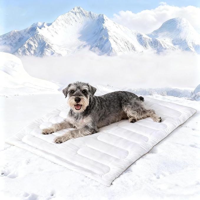 YOUWE7 Dog Cooling Mat, Reversible Self-Cooling Mat for pet, Cool Fabric Top & Velvet Back, Portable Ice Cool Fabric Dog B...