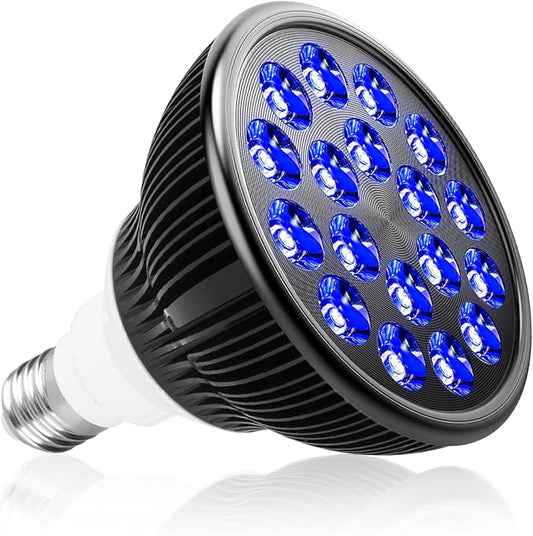 Aumtrly Blue Light Therapy Bulb, 18 LEDs Blue Light Therapy Lamp for Face and Body, High Irradiance, Large Coverage Area (...