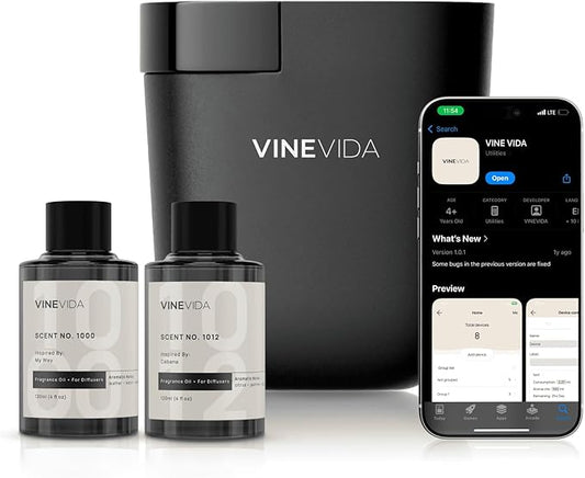 VINEVIDA Plug-in Black Aroma Diffuser for Home & Office | Fragrance Oil Diffuser - Cold Air Diffuser for Essential Oils (2...