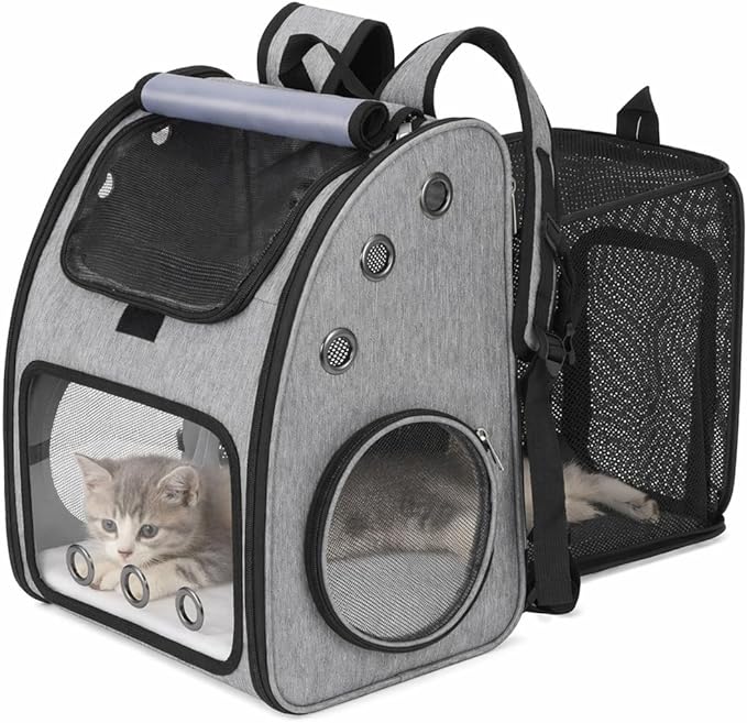 COVONO Expandable Cat Backpack Carrier, Airline Approved Pet Carrier for Cats & Small Dogs, Breathable Mesh, Bubble Windo...