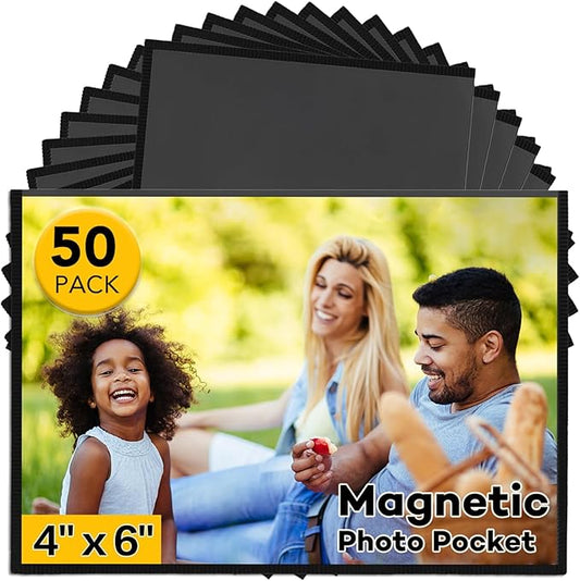 YixangDD 50 Pack Magnetic Picture Frame, 4 x 6 Inches Fridge Magnetic Photo Frames, Magnetic Photo Frames for Refrigerato...