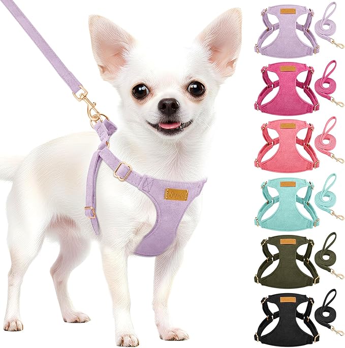 Lukovee No Pull Small Dog Harness with Leash - Lightweight Soft Puppy Vest Harnesses, Adjustable Pet Harnesses for Puppy S...