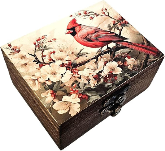 RK Collections Cardinal Trinket Box Small Jewelry Keepsake Box | Bird lovers Gift Idea, Animals Ornaments for Girls, Wome...