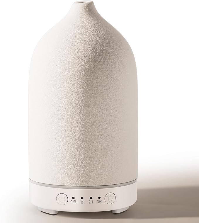 Diffuserlove Ceramic Essential Oil Diffuser 160ML Aromatherapy Diffuser for Home Bedroom Room Cool Mist Humidifier Stone A...