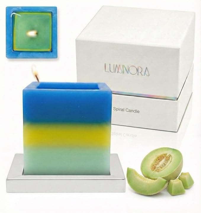 LUMINORA Spiral Scented Candle for Women & Men | Hand-Crafted Decorative Soy Wax Candle | Wooden Wick | Unique Twisted Spi...