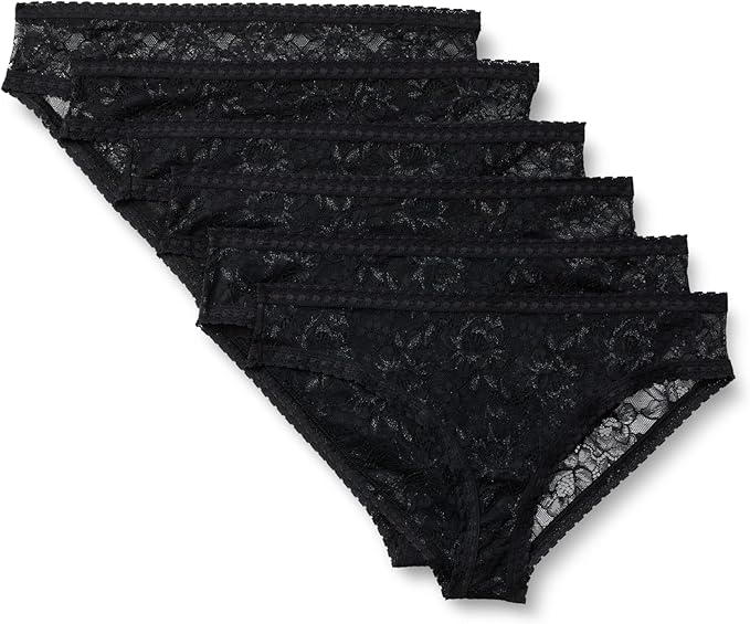 Amazon Essentials Women's Stretch All Over Lace Cheeky Panties, Pack of 6