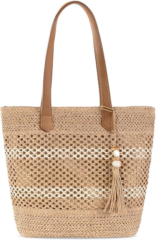 shoowyees Straw Beach Tote Bag Women - 2026 Handwoven Summer Purse Handbag with Zipper Perfect for Vacation Travel Pool | ...
