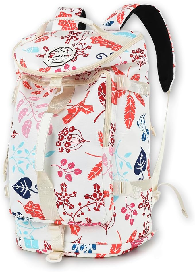 Kalesi Floral Gym Duffle Bag Backpack 4 ways for Women Waterproof with Shoes Compartment for travel Sport Hiking laptop Li...