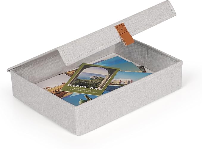 Flenpptly Decorative Photo Storage Box, Photo Boxes Storage with Lids Keepsake Box to Store Pictures, Envelope, Scrapbook ...
