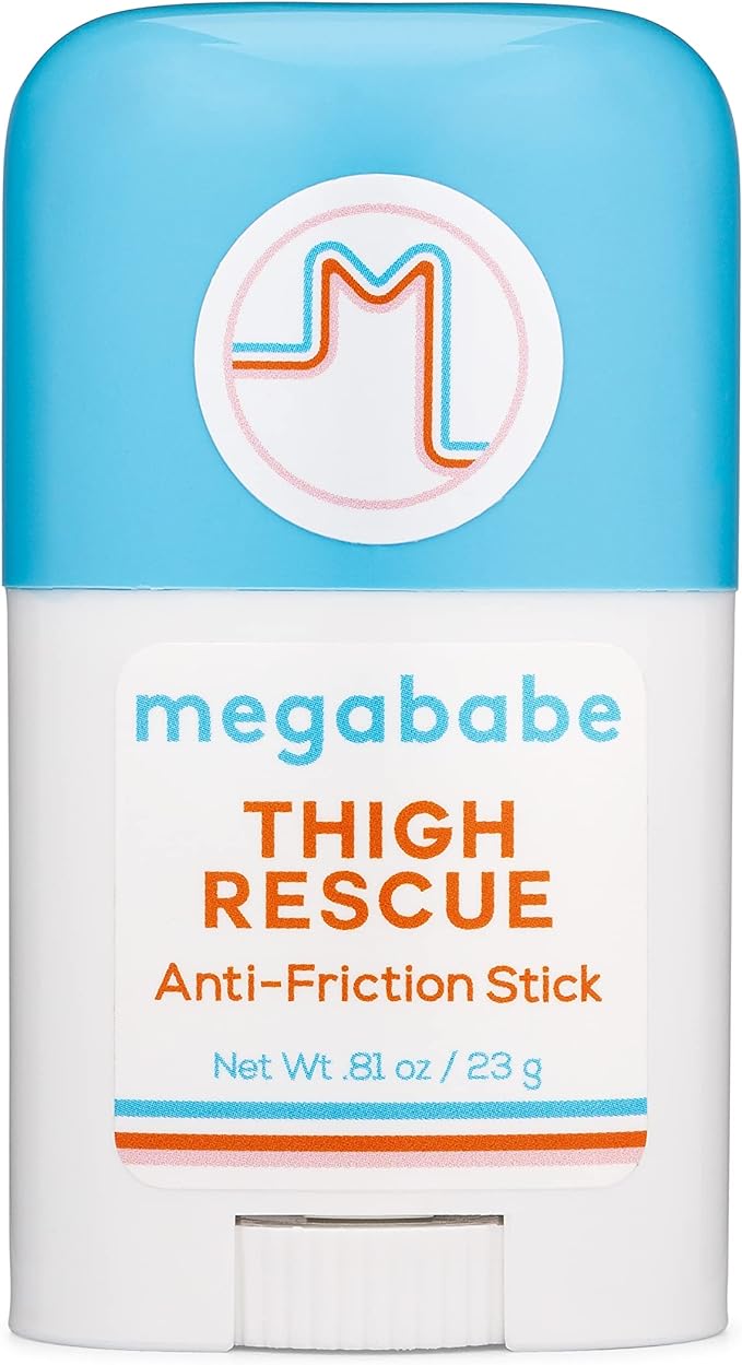 Megababe Thigh Rescue Anti-Chafe Stick Mini | Travel size, great for on-the-go | Prevents skin chafe & irritation | Thigh...