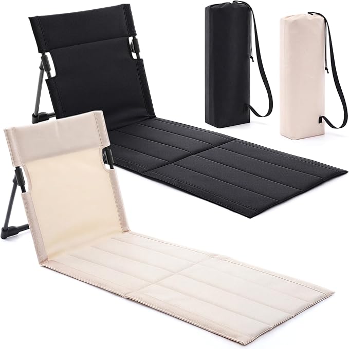 Klyyo Clyro 2 Pcs Foldable Beach Pool Chairs Portable Folding Adjustable Sun Chairs Poolside Seat for Edge of Pool for Bea...