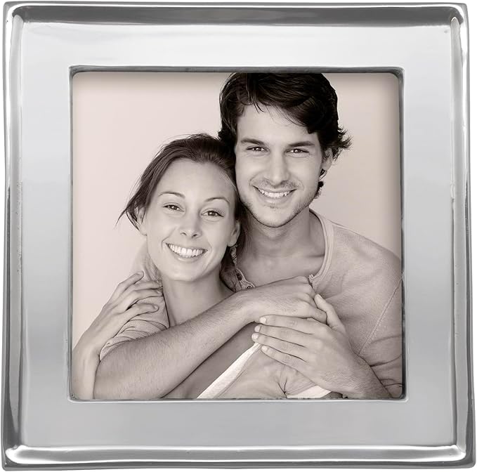 Mariposa Signature 4X4 Frame | Silver | Brillante | Frames | Decorative Photo Frames | Recycled SANDCAST Aluminum | Handma...