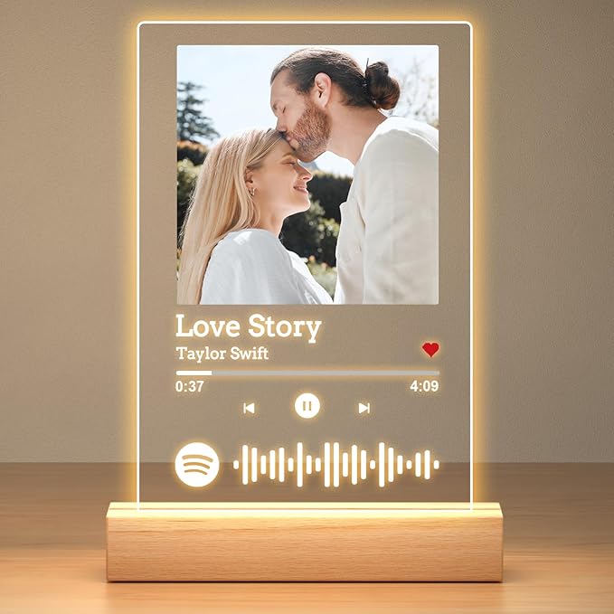 Custom Spotify Plaque, Custom Picture Frames, Personalized Acrylic Song Plaque Photo Frame, Personalized Anniversary Birth...