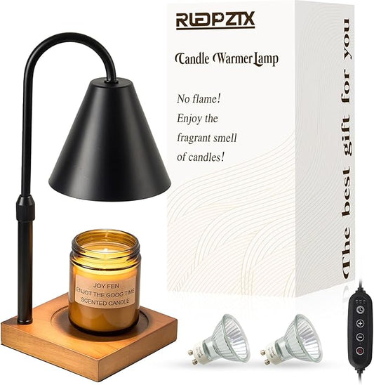 Electric Candle Warmer Lamp with Timer: Candle Warmer Lamp Adjustable Height for All Size Jar Candles, Dimmable Candle War...