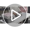 DECOMOMO Storage Baskets for Shelves - Fabric Storage Bins, Linen Closet Organizers and Storage (Beige & White, Large - 1 ...