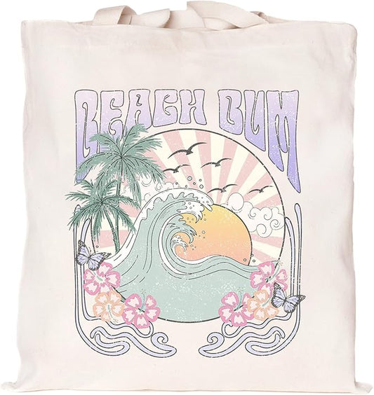 Kimoli Canvas Tote Bag Aesthetic Cute Beach Bag Reusable Grocery Shopping Bags Totes for Women Inspirational DM12C