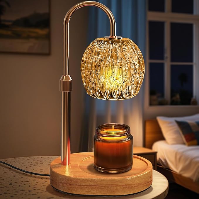 BlissWhisper Candle Warmer Lamp with Timer Dimmer,Adjustable Height Wax Melting Lamp for Jar Candles, Aesthetic Vintage Ho...