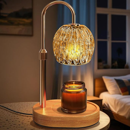 BlissWhisper Candle Warmer Lamp with Timer Dimmer,Adjustable Height Wax Melting Lamp for Jar Candles, Aesthetic Vintage Ho...