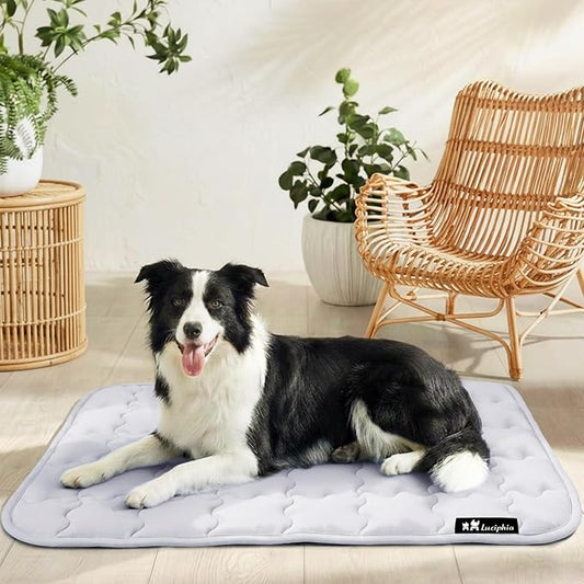 Luciphia Premium Dog Cooling Mat Non-Slip Q-MAX>0.5 Self-Cooling Pad for Small Pet Cat Indoor Portable Kennel Puppy Bed fo...