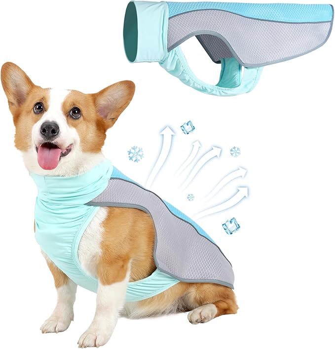 Dog Cooling Vest for Summer, Breathable Mesh Cooling Shirt Jacket for Dogs Summer Heat Relief, Lightweight Cooling Dog Har...