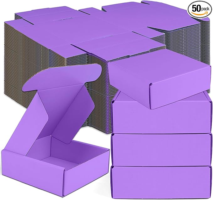 Small Shipping Boxes, 50 Pack Cardboard Box Corrugated Mailer Boxes Small Corrugated Boxes For Shipping Packaging Craft Gi...