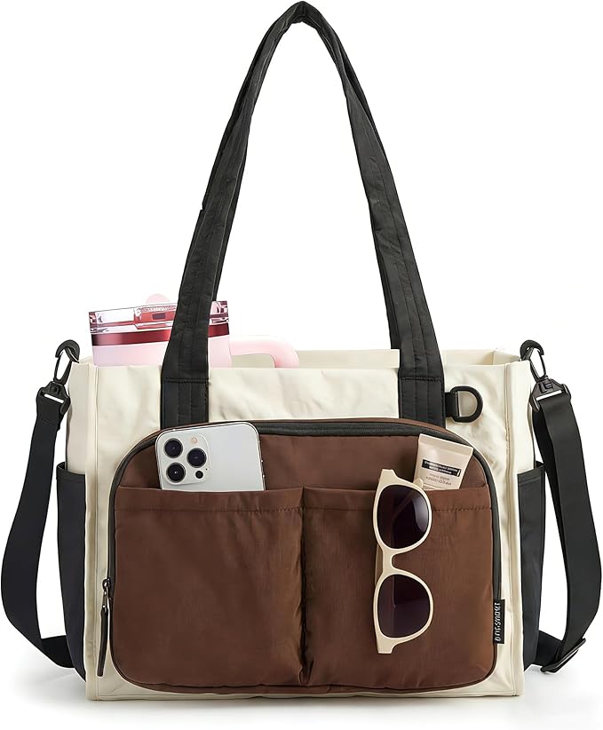 BAGSMART Tote Bag for Women Work, Puffy Travel Tote Handbag Gift for Teacher & Nurse | Medium-13" laptop, w/ 30oz cup hold...