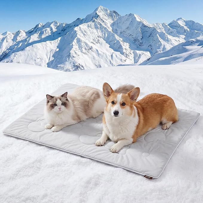 ZOMISIA Cooling Blanket for Medium Dogs - High Cold Washable Pet Blanket, Travel Soft Dog Summer Essentials, Grey, 30"x40"
