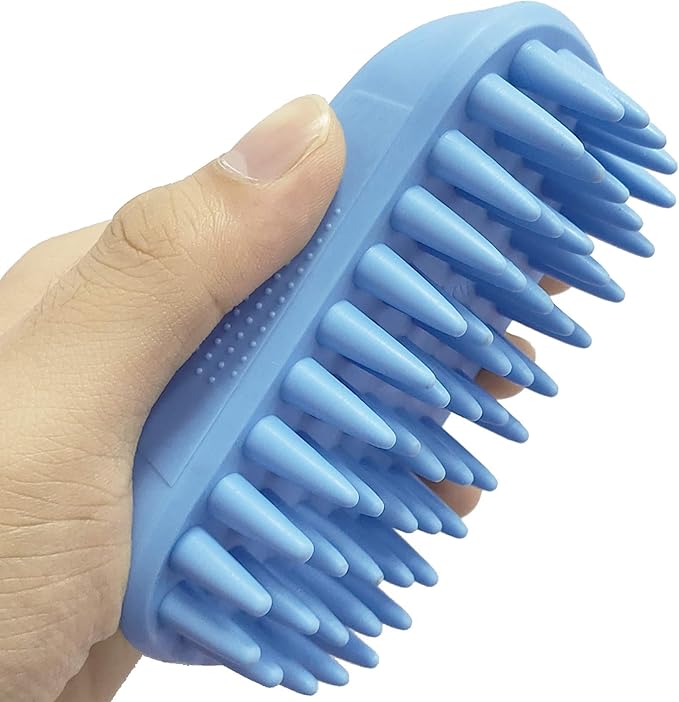 Pet Silicone Shampoo Brush for Long & Short Hair Medium Large Pets Dogs Cats, Anti-skid Rubber Dog Cat Pet Mouse Grooming ...