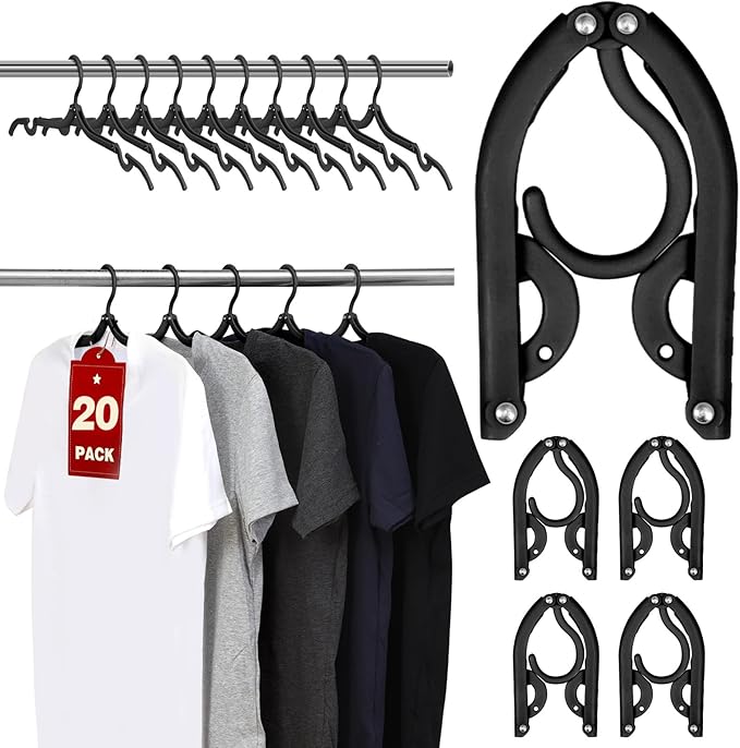 20 Pcs Travel Hangers, Cruise Ship Essentials Foldable Hangers Plastic Travel Essentials, Portable Cruises Must Haves 2026...