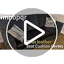 Imnopqr Couch Cushion Covers Leather-Look 3PC Stretch Sofa Seat Slipcover Sets for Living Room Individual Sofa Cushion Cov...
