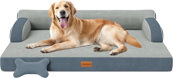 CWAWZ XL Orthopedic Dog Bed, Extra Large Dog Bed, Dual-Sided Pet Cooling Beds with Memory Foam Washable Cover Nonslip Bott...