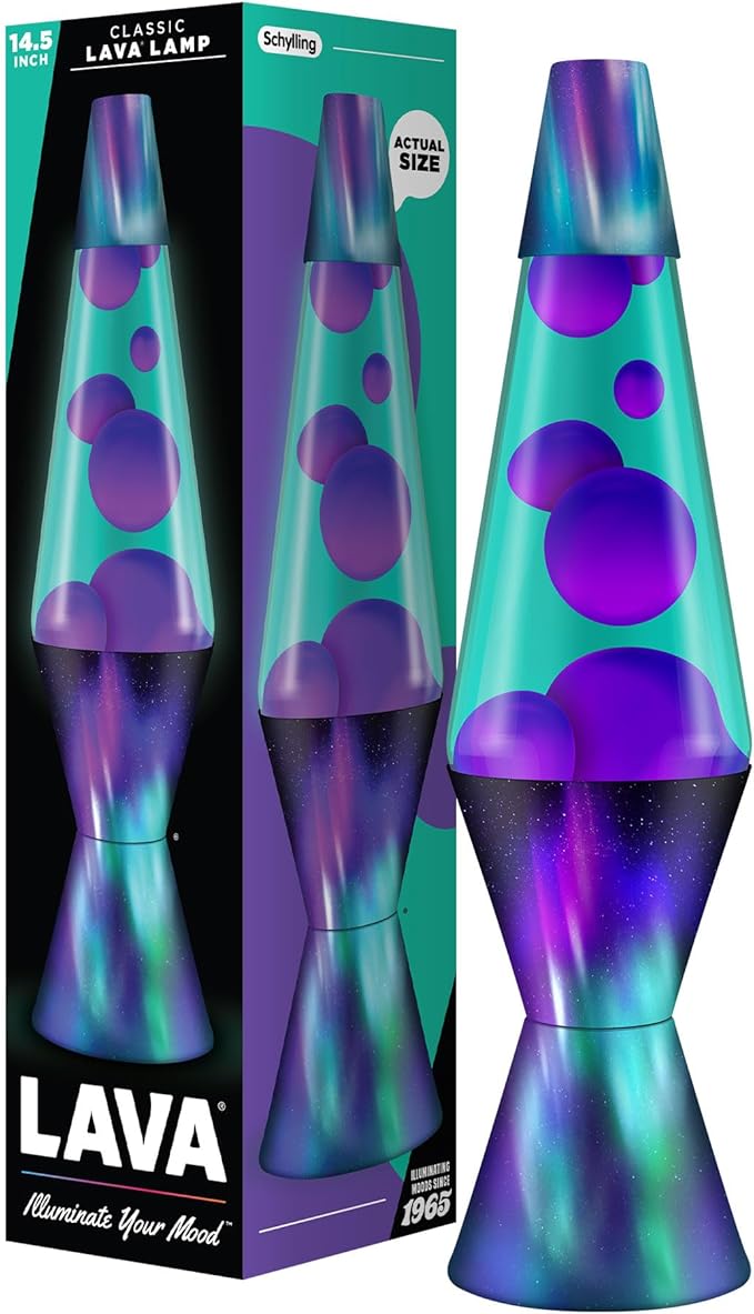 The Original Lava® Lamp - 14.5" Aurora Borealis – Classic Liquid Motion Lamp - Purple Wax and Blue Liquid - Item #2047 (Am...