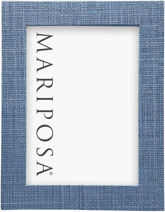MARIPOSA HEATHER BLUE FAUX GRASSCLOTH 5x7 FRAME |BLUE | TEXTILE | FRAMES | DECORATIVE PHOTO FRAMES | VINYL | HANDMADE IN M...