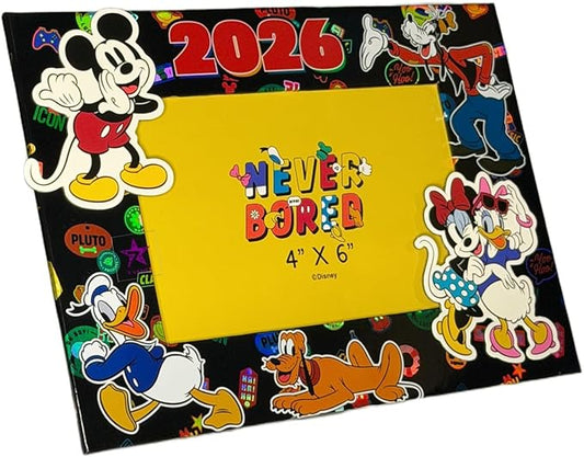 7STAR 2026 Cartoon Character-Themed Photo Frame, “Never Bored” Multicolor Decorative Picture Frame, Holds 4x6 Inch Photo, ...