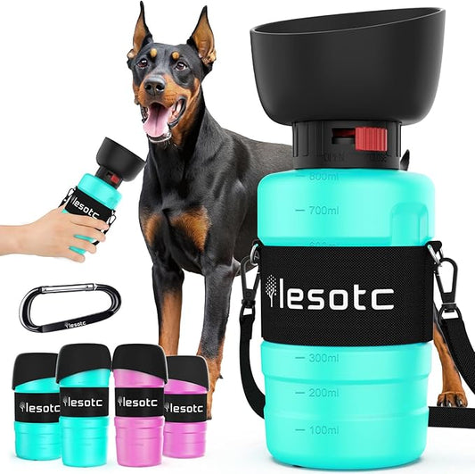 lesotc Dog Water Bottle, Portable Dog Water Dispenser, Leak Proof Dog Travel Water Bottle Pet Water Bottle for Outdoor Wal...
