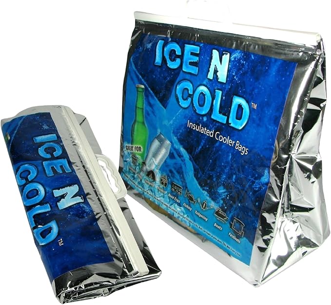 ICE N COLD Insulated Cooler Bag - Large 35 lbs Capacity (Pack of 1) | Lightweight, Soft, Collapsible | Ideal for Grocerie...
