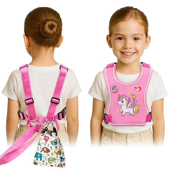 Safety Walking Harness with Light Reflector for Autism, Special Needs Child (3-6 yrs), Vest Harness with Grab Handle and R...
