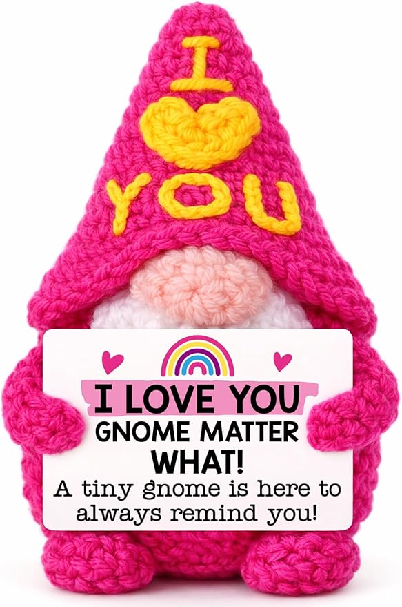 XgiftCreat Gifts for Girlfriend Her Anniversary - Cute Crochet Gnome Gift for Wife Women Boyfriend Husband Him Couple, Mot...