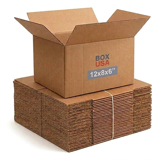 BOX USA Small Shipping Boxes 12"L x 8"W x 6"H (25-Pack) - Corrugated Cardboard Box for Moving, Mailing, Packing, Packaging...