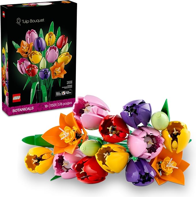 LEGO Botanicals Tulip Bouquet Building Set for Adults - Gift for Mothers Day - Bedroom, Book Shelf & Office Decor for Wome...